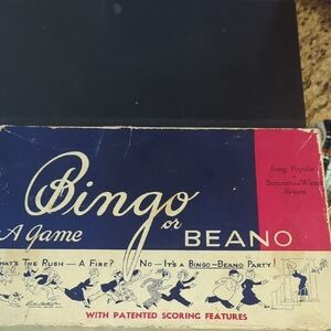 1933 Vintage Bingo Game Set - Red and Blue